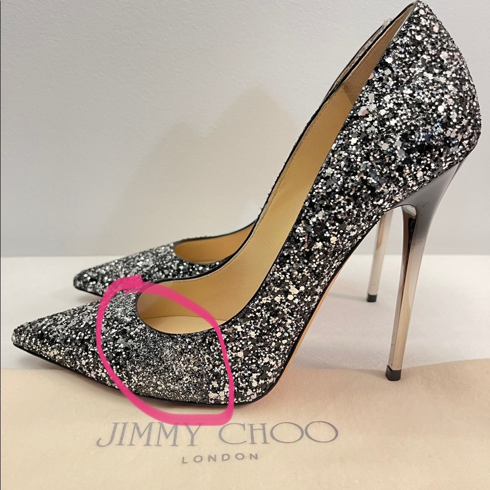 ❌🚫Sold 🚫❌! ! ! Jimmy Choo Anouk ombré 120mm glitter 38.5 - Picture 3 of 7